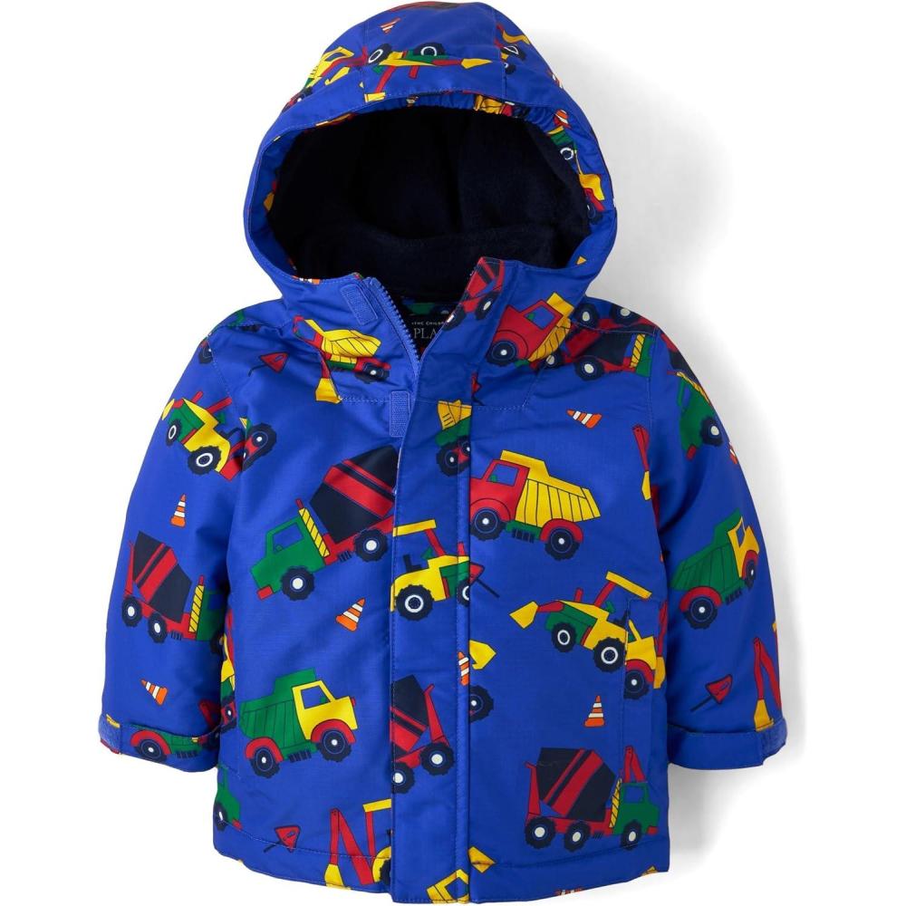 imageThe Childrens Place Baby Boys and Toddler Heavy 3 in 1 Winter Jacket Wind WaterResistant Shell Fleece InnerCobalt Cars