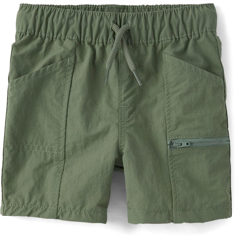 imageThe Childrens Place Baby Boys and Toddler Quick Dry Pull on Cargo Shorts 3quotGreenwich