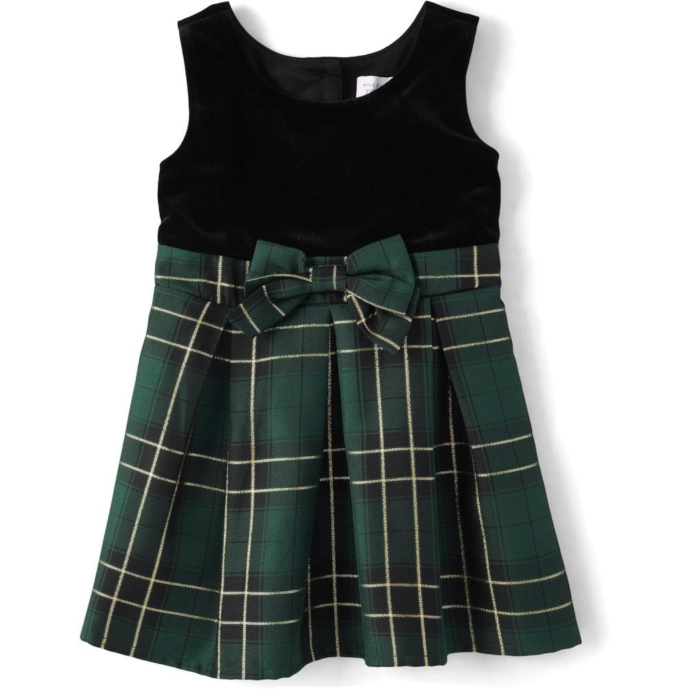 imageThe Childrens Place Baby Girls and Toddler Sleeveless Holiday Dressy DressesForest Green