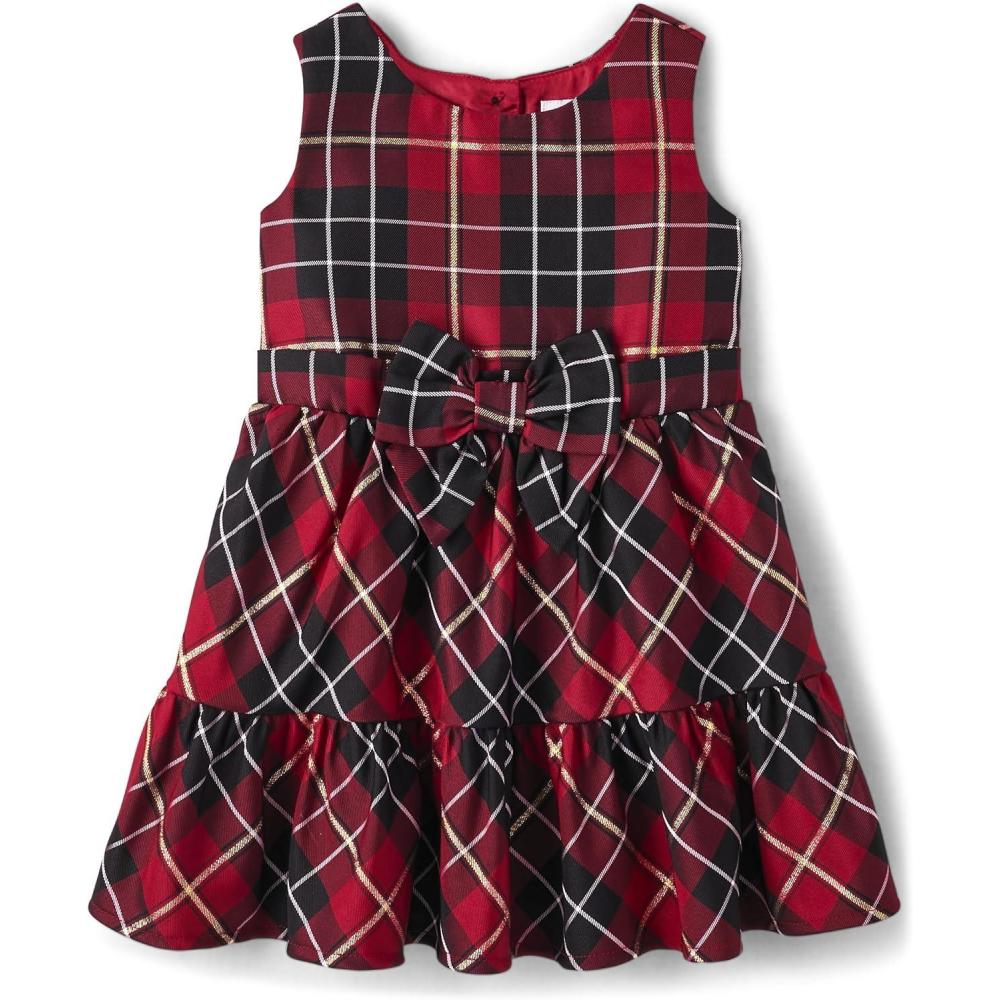 imageThe Childrens Place Baby Girls and Toddler Sleeveless Holiday Dressy DressesRed Plaid