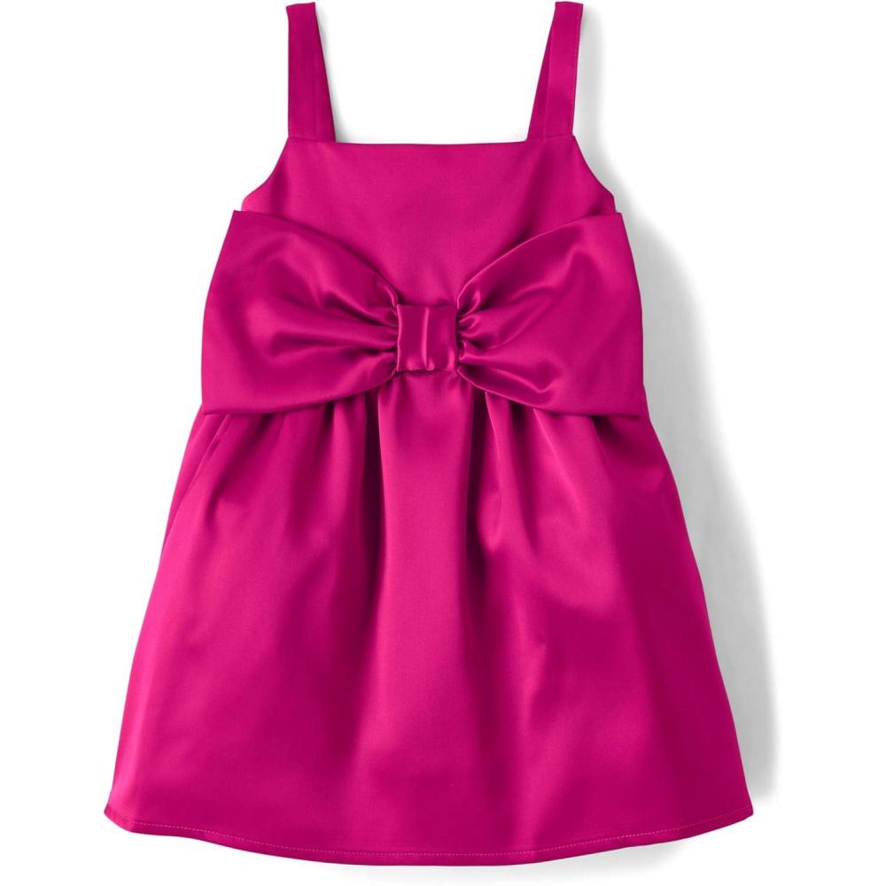 imageThe Childrens Place Baby Girls and Toddler Sleeveless Holiday Dressy DressesWild Fuschia Bow