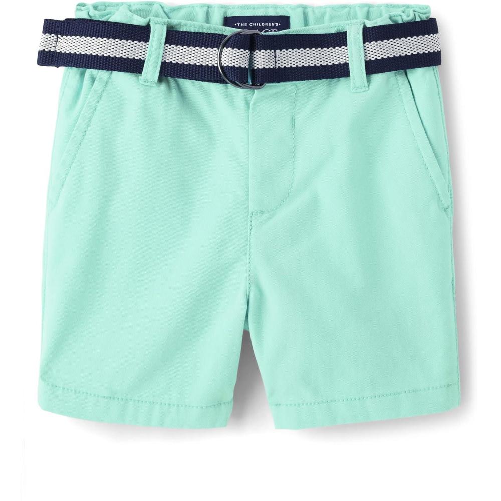imageThe Childrens Place BabyBoys and Toddler Belted Chino ShortsMellow Aqua