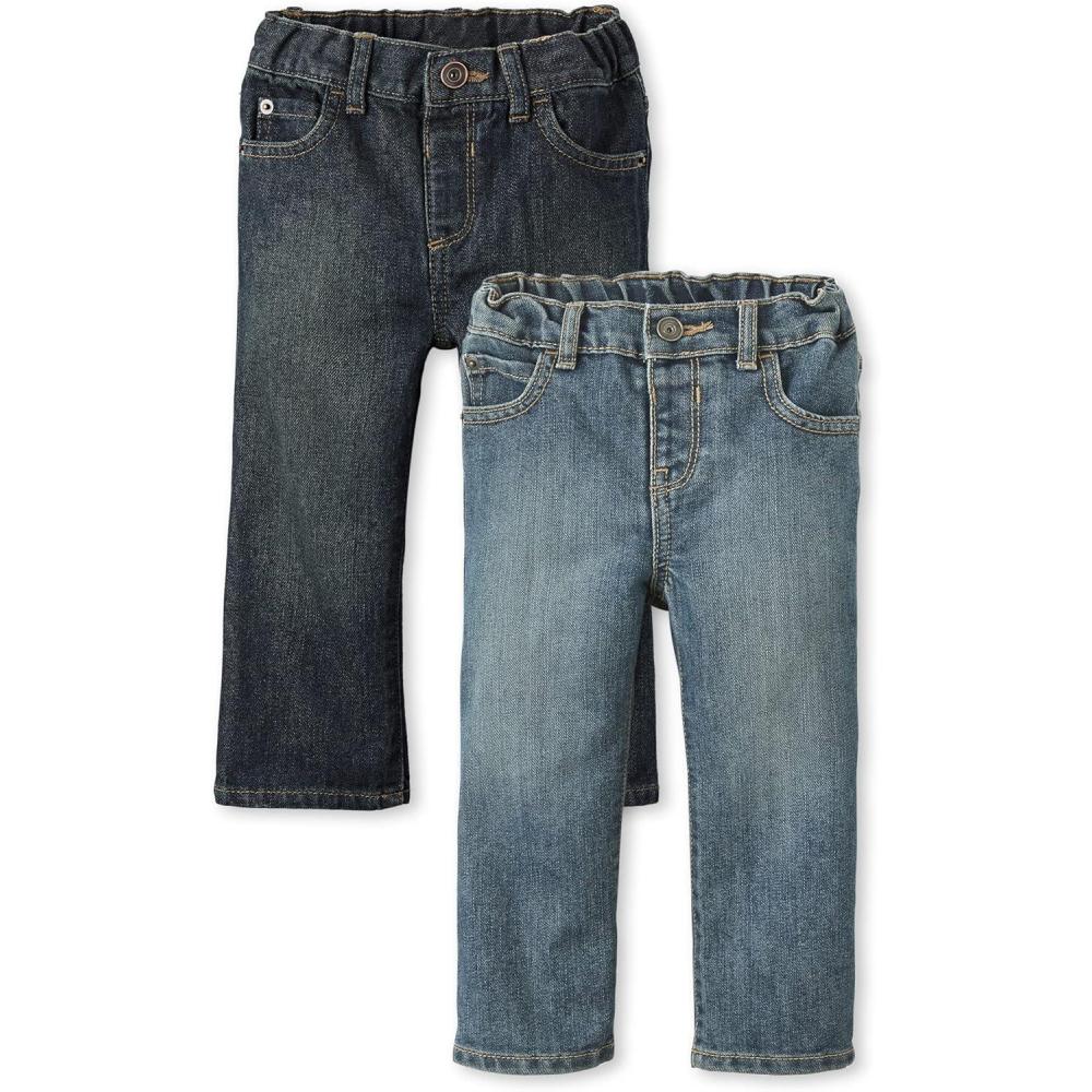 imageThe Childrens Place BabyBoys and Toddler Bootcut JeansDark WashTide Pool 2pack
