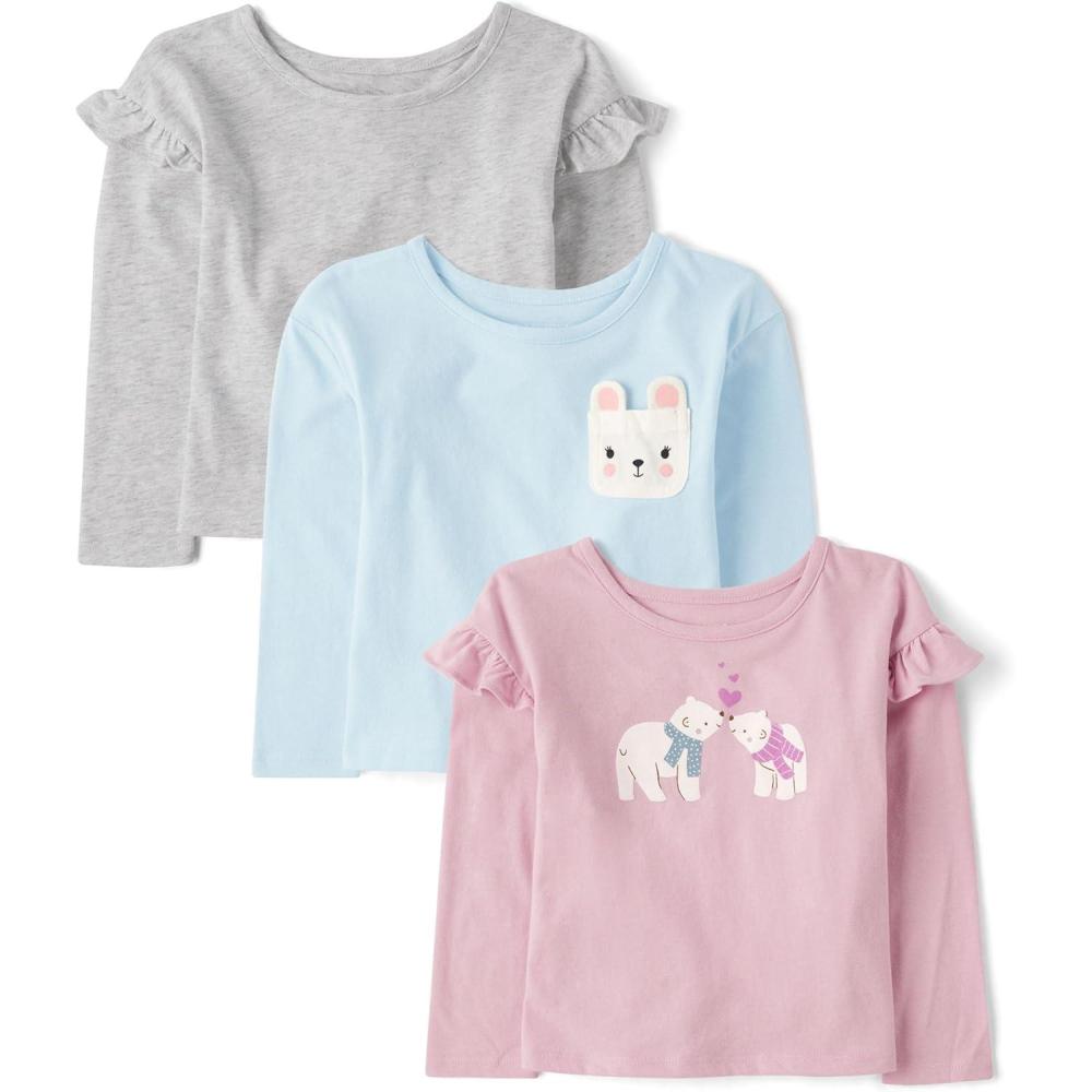 imageThe Childrens Place BabyGirls and Toddler Assorted Long Sleeve Knit ShirtPolar Bear