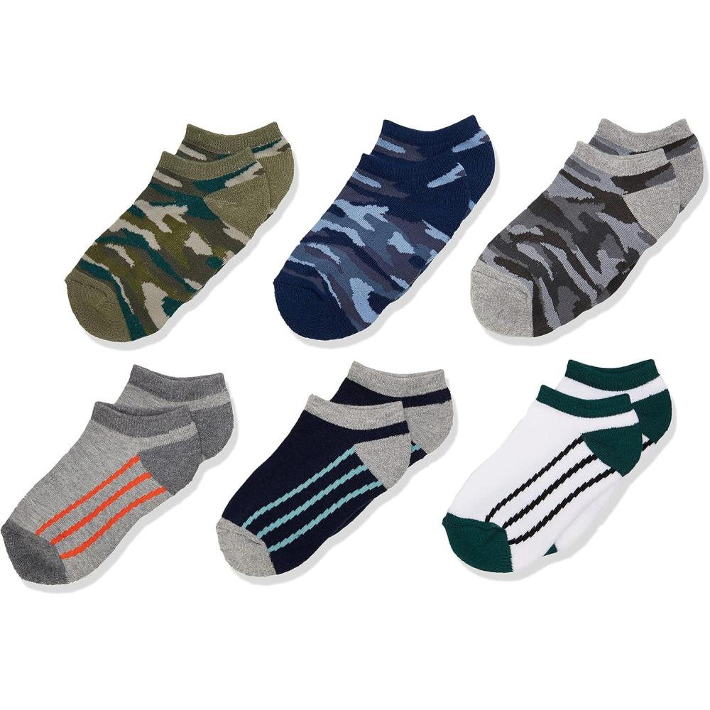imageThe Childrens Place Boys Ankle Socks Variety PackCamo 6pack