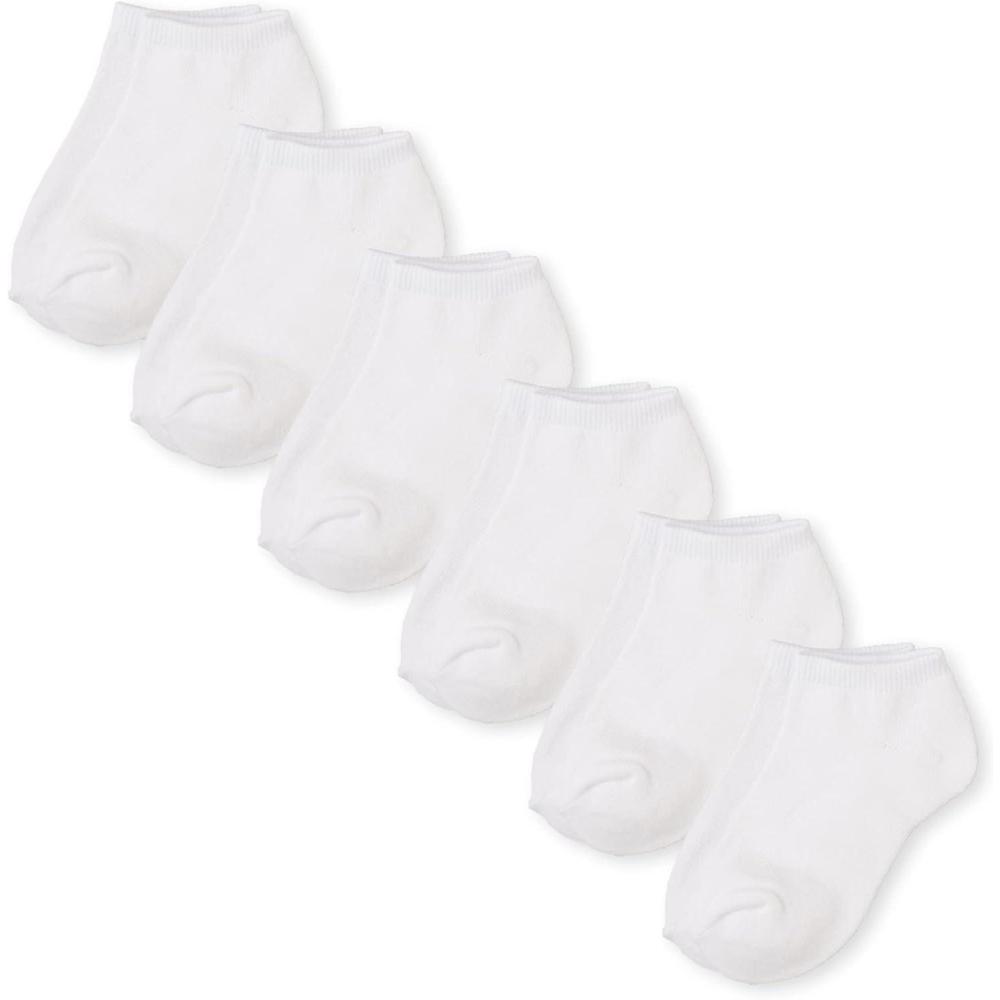 imageThe Childrens Place Boys Big 6 Pack Ankle SocksWhite 9997