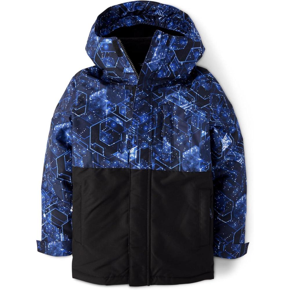 imageThe Childrens Place Boys Heavy 3 in 1 Winter Jacket Windresistant Waterresistant Shell Fleece InnerBlue Ice