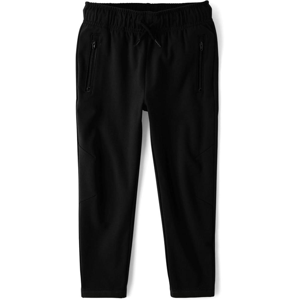 imageThe Childrens Place Boys Soft Tech Pull on Jogger PantsBlack