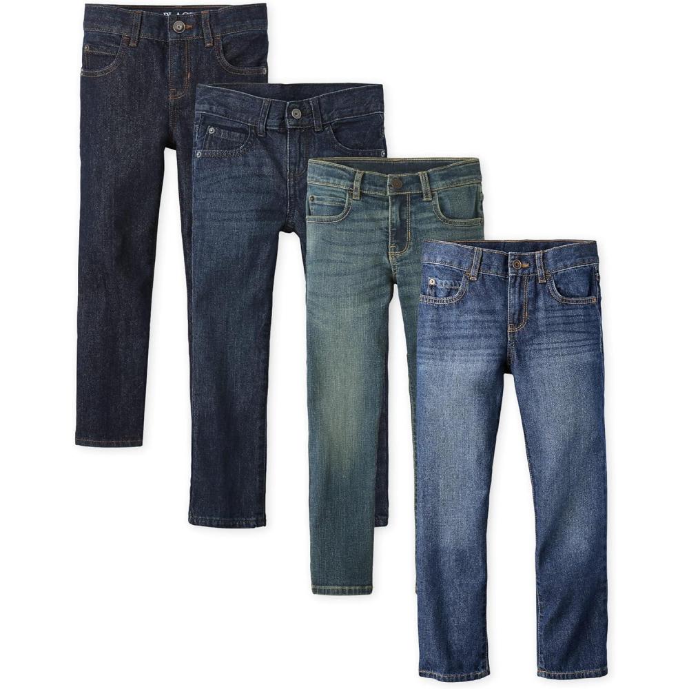 imageThe Childrens Place Boys Straight Leg JeansDark Wash 4pack