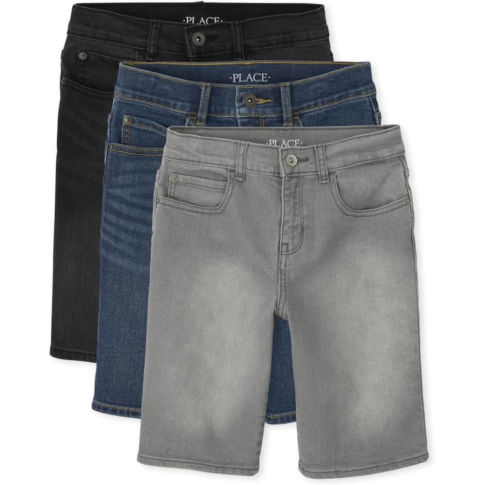 imageThe Childrens Place Denim ShortsHume WashStrand WashPacker Wash 3pack