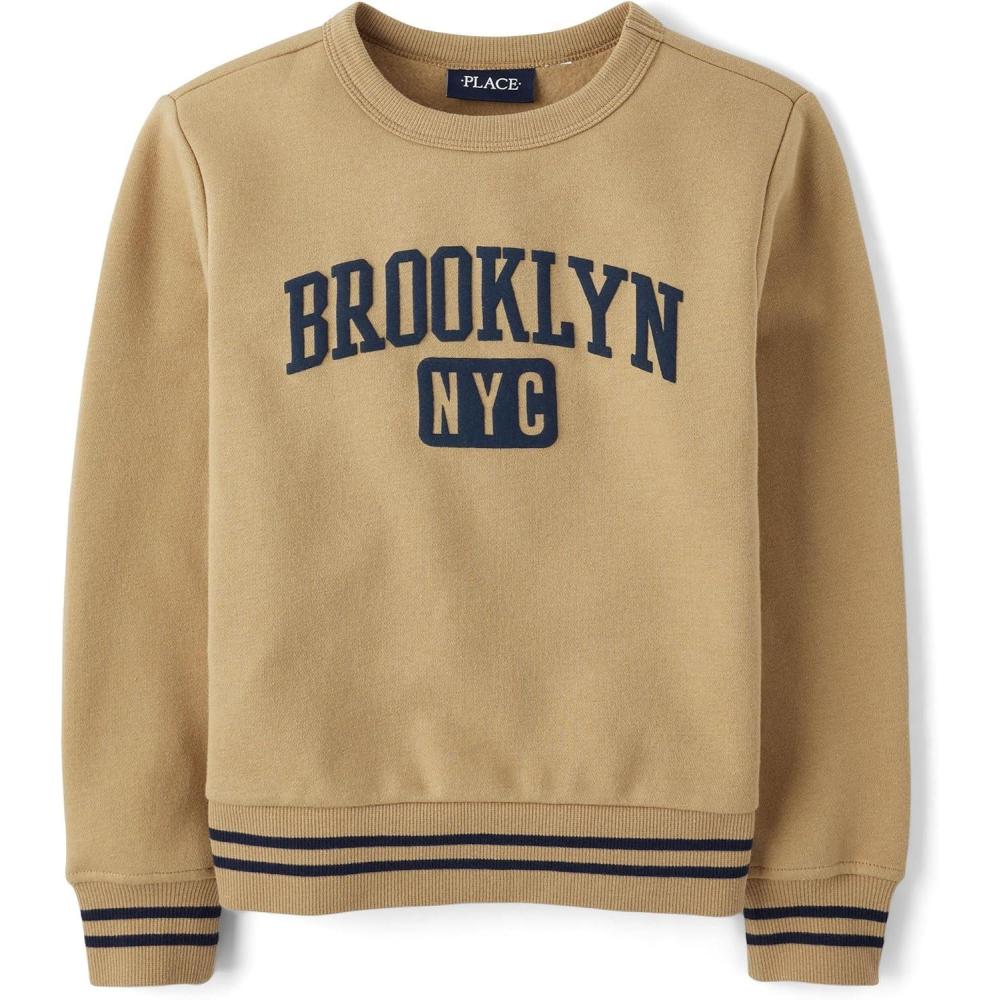 imageThe Childrens Place Long Sleeve Crew Neck Pullover SweatshirtBrooklyn Nyc
