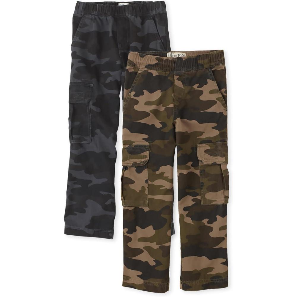 imageThe Childrens Place Pull on Cargo PantsmultipacksNight CamoOlive Camo 2pack
