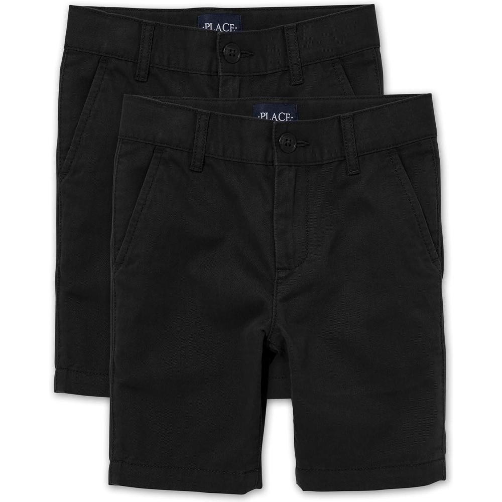 imageThe Childrens Place Stretch Chino ShortsBlack 2pack