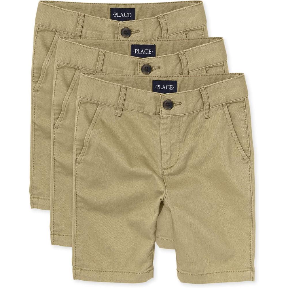 imageThe Childrens Place Stretch Chino ShortsFlax 3pack