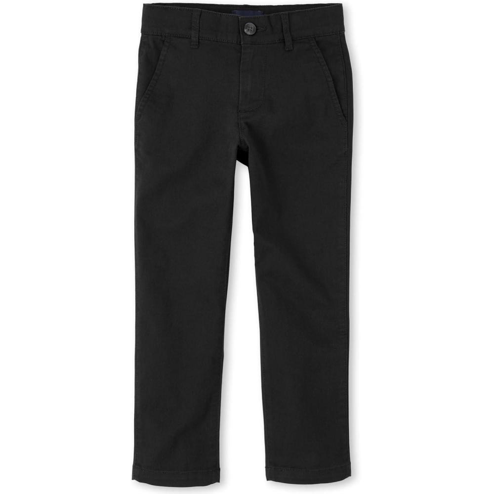 imageThe Childrens Place Stretch Straight Chino PantsBlack Single