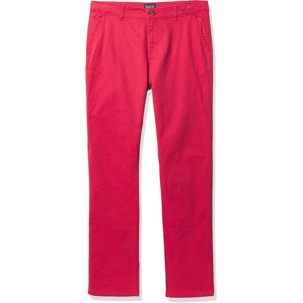 imageThe Childrens Place Stretch Straight Chino PantsRed
