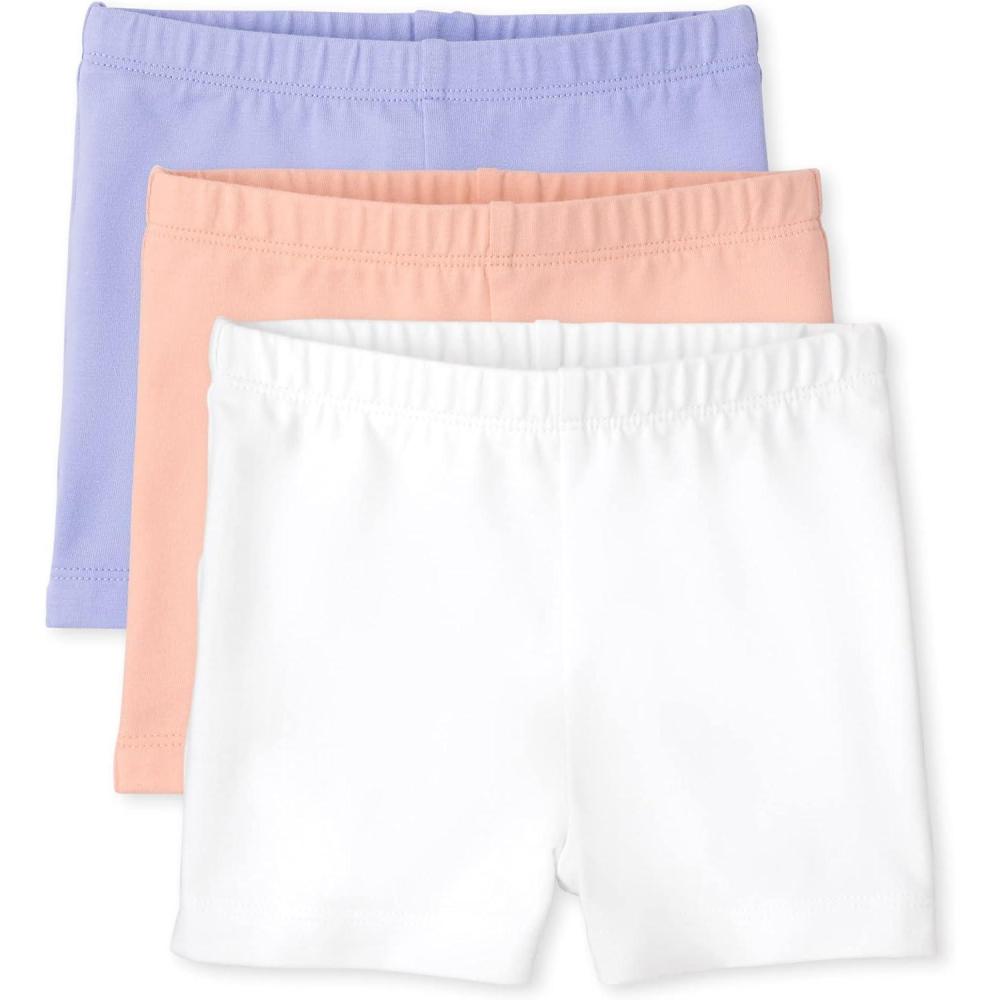 imageThe Childrens Place and Toddler Assorted Cartwheel ShortsPeachPurpleWhite 3pack