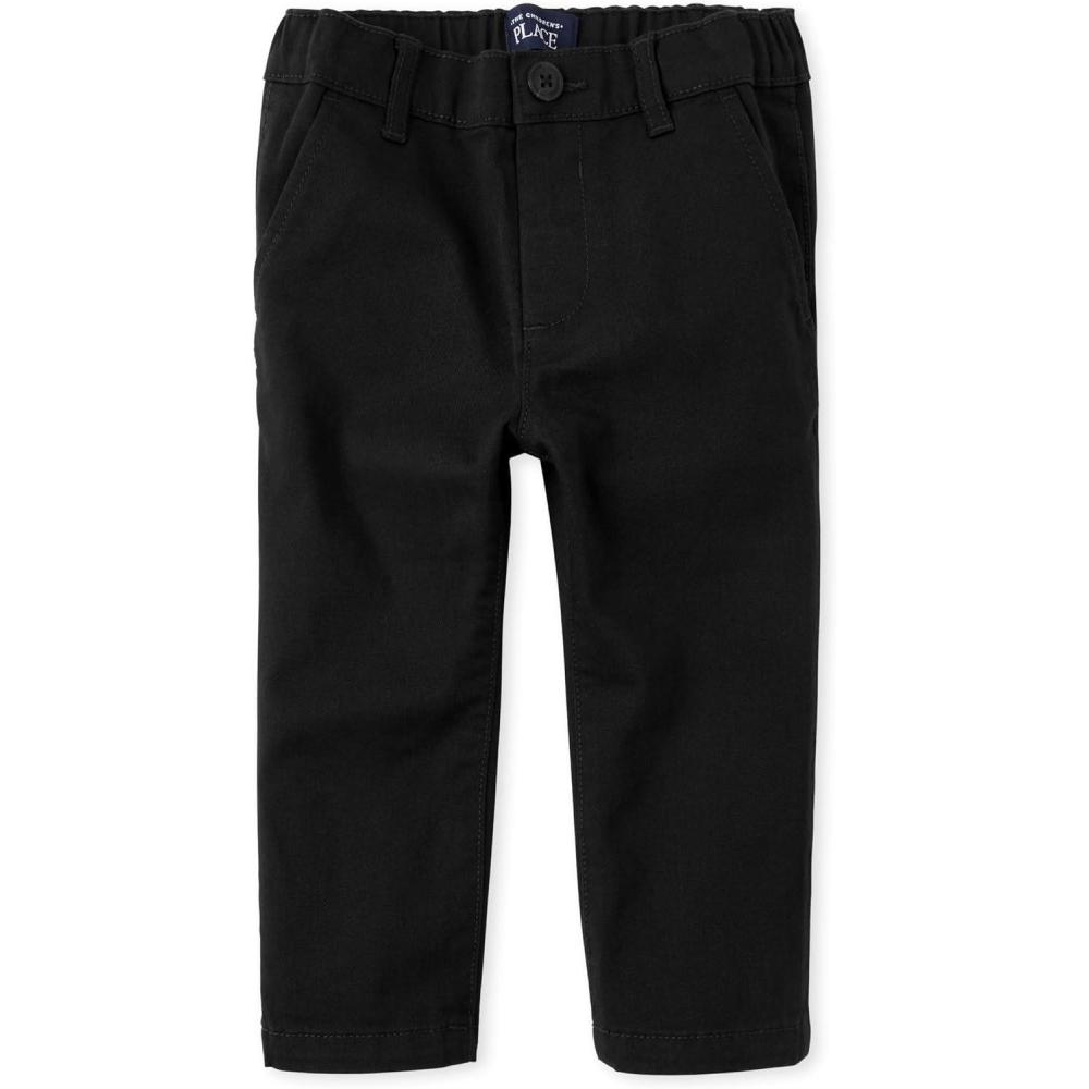 imageThe Childrens Place and Toddler Stretch Straight Chino PantsBlack Single