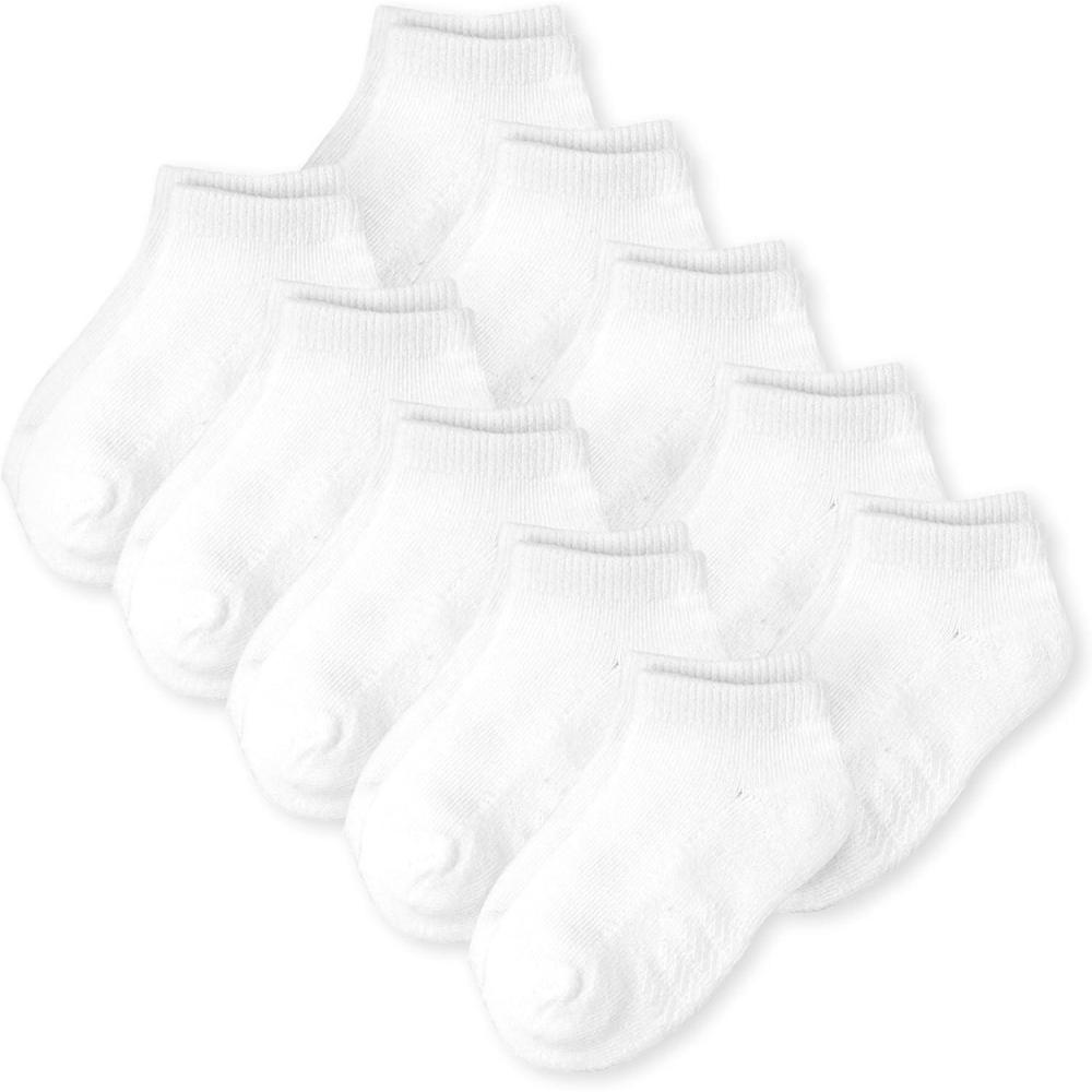 imageThe Childrens Place babyboys And Toddler Ankle Socks Variety PackWhite 10pack