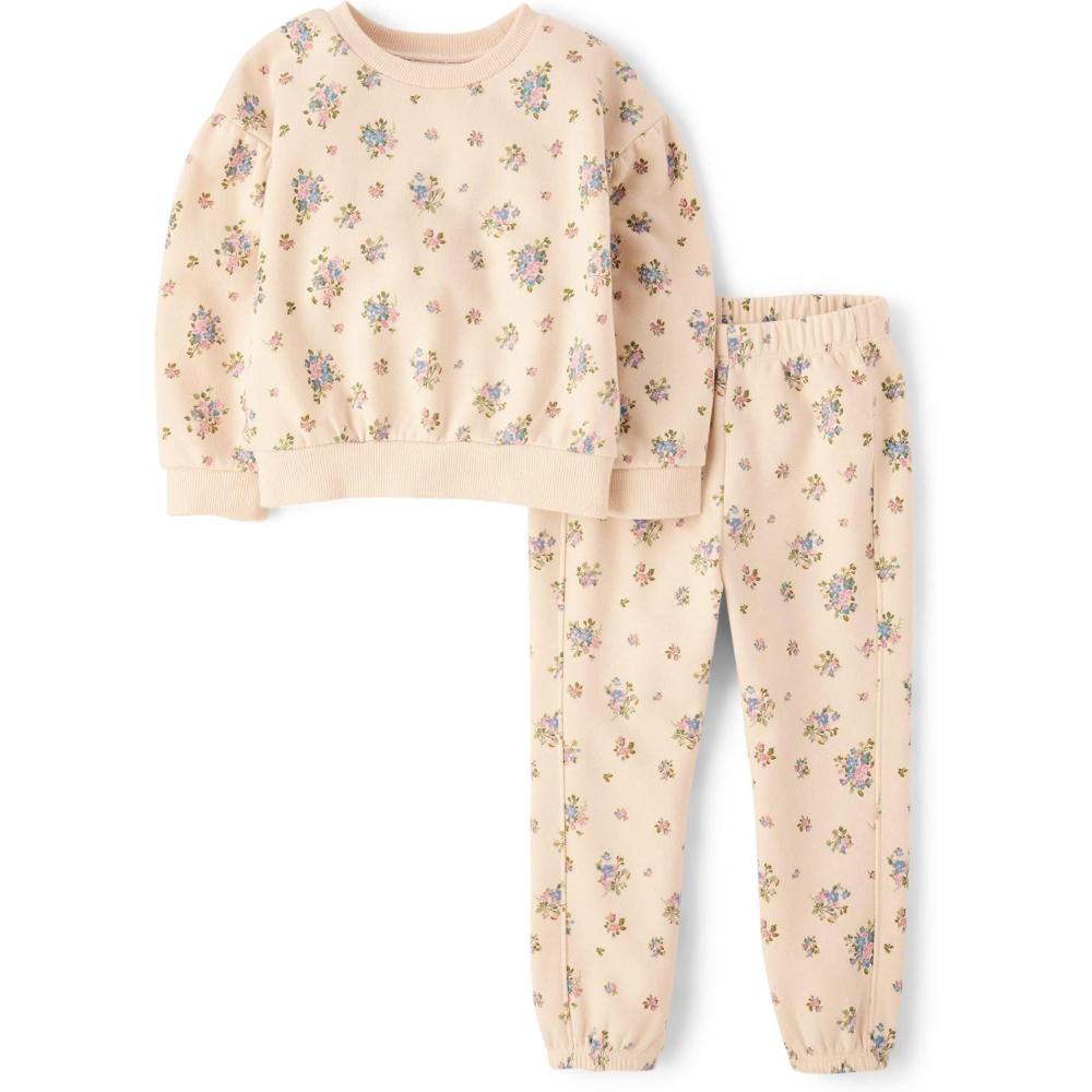 imageThe Childrens Place babygirls And Toddler Long Sleeve Active Shirt and Pant 2 Piece OutfitFrappe Floral