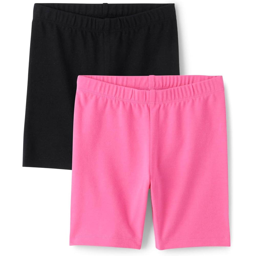 imageThe Childrens Place babygirls And Toddler Mix and Match Bike ShortsBlackPink 2pack