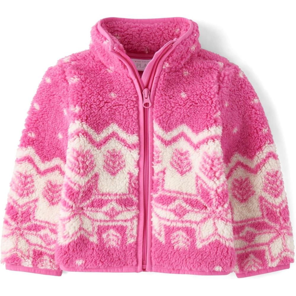 imageThe Childrens Place babygirls And Toddler Sherpa JacketYreka Pink Fairisle