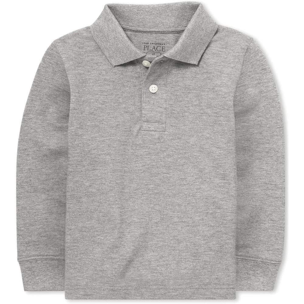 imageThe Childrens Place boys Long Sleeve Pique PoloLt Grey Single