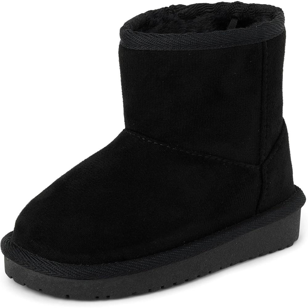 imageThe Childrens Place girls Baby Girls and Toddler Classic Ankle Boots Faux Fur LinedBlack