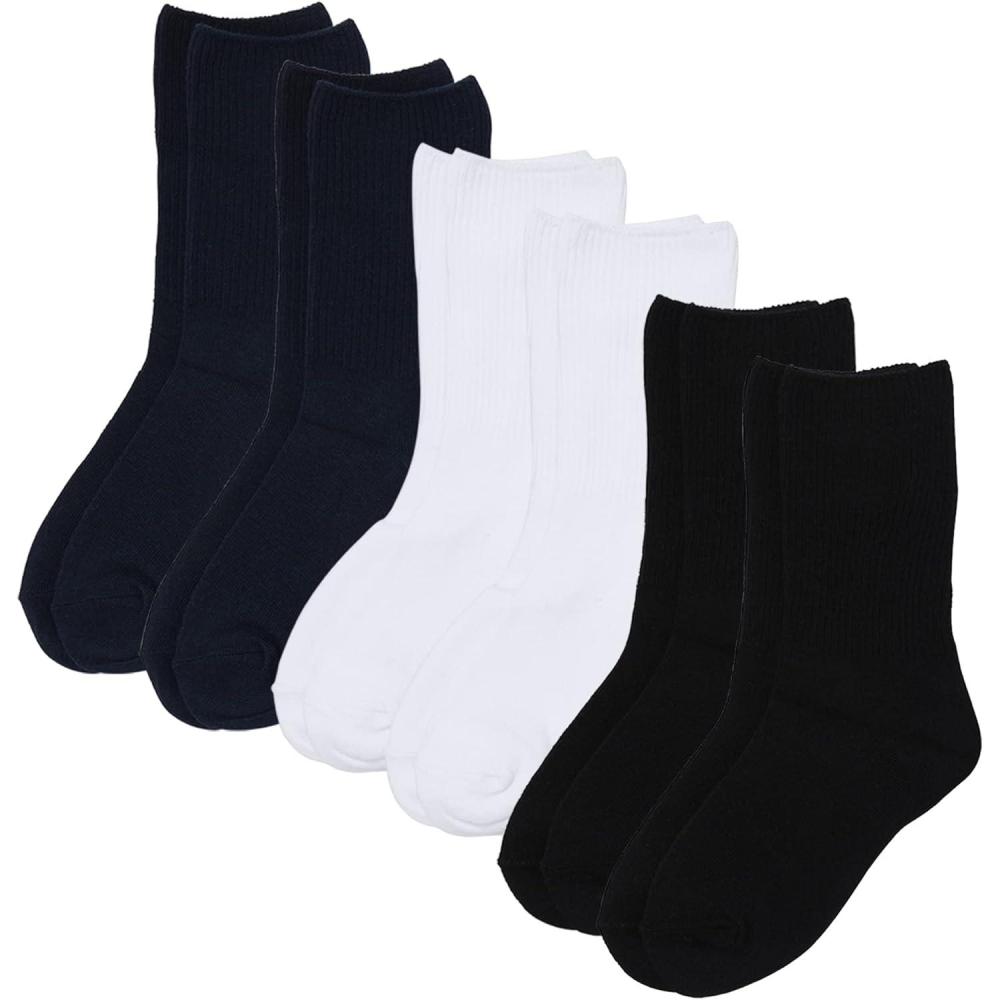 imageThe Childrens PlaceboysDressy Crew SocksBLACK 6 PACKXLarge