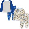 The Children’s Place Baby Boys’ and Toddler Long Sleeve Top and Pants Snug Fit 100% Cotton 4 Piece Pajama Set(Drawn Trucks)