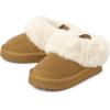The Children’s Place Baby Girls’ Indoor/Outdoor Comfy Slip-On Platform Shoe with Backstrap, Faux Fur Lined(Lt Tan)