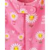 The Children’s Place Baby Girls’ and Toddler Snug Fit 100% Cotton Short Sleeve Zip-Front One Piece Footless Pajama(Daisy Pink)