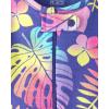 The Children’s Place Baby Girls’ and Toddler Snug Fit 100% Cotton Short Sleeve Zip-Front One Piece Footless Pajama(Purple Tropical Palms)