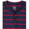 The Children’s Place Boys’ 100% Cotton Long Sleeve Top and Pants,2 Piece Pajama Set(Ruby Stripe Henley)