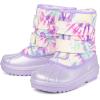 The Children’s Place Girls’ Faux Fur Trim Winter Snow Boot(Purple Cream Swirl)