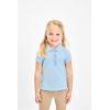 The Children’s Place girls Short Sleeve Ruffle Pique Polo(Blue)