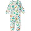 The Children’S Place Baby-Boys And Toddler Long Sleeve 100% Cotton Zip-Front One Piece Footed Pajamas(Vanilla Dinos)