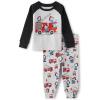 The Children’s Place Baby Boys’ Fire Dogs Long Sleeve Top and Pants Snug Fit 100% Cotton 2 Piece Pajama Set(Fire Truck Dogs)