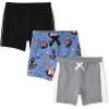 The Children’s Place Baby Boys’ and Toddler Active Knit Shorts(H.grey/ Black/Pirates 3-pack)