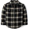 The Children’s Place Baby Boys’ and Toddler Cozy Sherpa Lined Shacket(Black Plaid)
