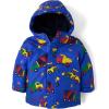 The Children’s Place Baby Boys’ and Toddler Heavy 3 in 1 Winter Jacket, Wind Water-Resistant Shell, Fleece Inner(Cobalt Cars)