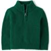 The Children’s Place Baby Boys’ and Toddler Long Sleeve Quarter Zip Pullover Sweater(Spruceshad)