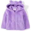The Children’s Place Baby Girls’ Cozy Sherpa Hooded Full Zip Sweatshirt(Dream Lilac Critter)