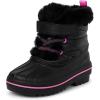 The Children’s Place Baby Girls’ Faux Fur Trim Snow Boot(Black Toggle)