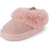 The Children’s Place Baby Girls’ Indoor/Outdoor Comfy Slip-On Platform Shoe with Backstrap, Faux Fur Lined(Pink)