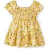 The Children’s Place Baby Girls’ and Toddler Short Sleeve Casual Dresses(Sunset Gold Floral Puff Sleeve)