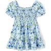 The Children’s Place Baby Girls’ and Toddler Short Sleeve Casual Dresses(Whirlwind Blue Floral)