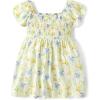 The Children’s Place Baby Girls’ and Toddler Short Sleeve Casual Dresses(Wildflower White Flutter Sleeve)