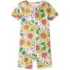The Children’s Place Baby Girls’ and Toddler Short Sleeve Zip-Front One Piece Footless Pajama Snug Fit 100% Cotton(Sunflowers)
