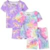 The Children’s Place Baby Girls’ and Toddler Sleeve Top and Shorts Snug Fit 100% Cotton 2 Piece Pajama Sets(Unicorn 2-pack)